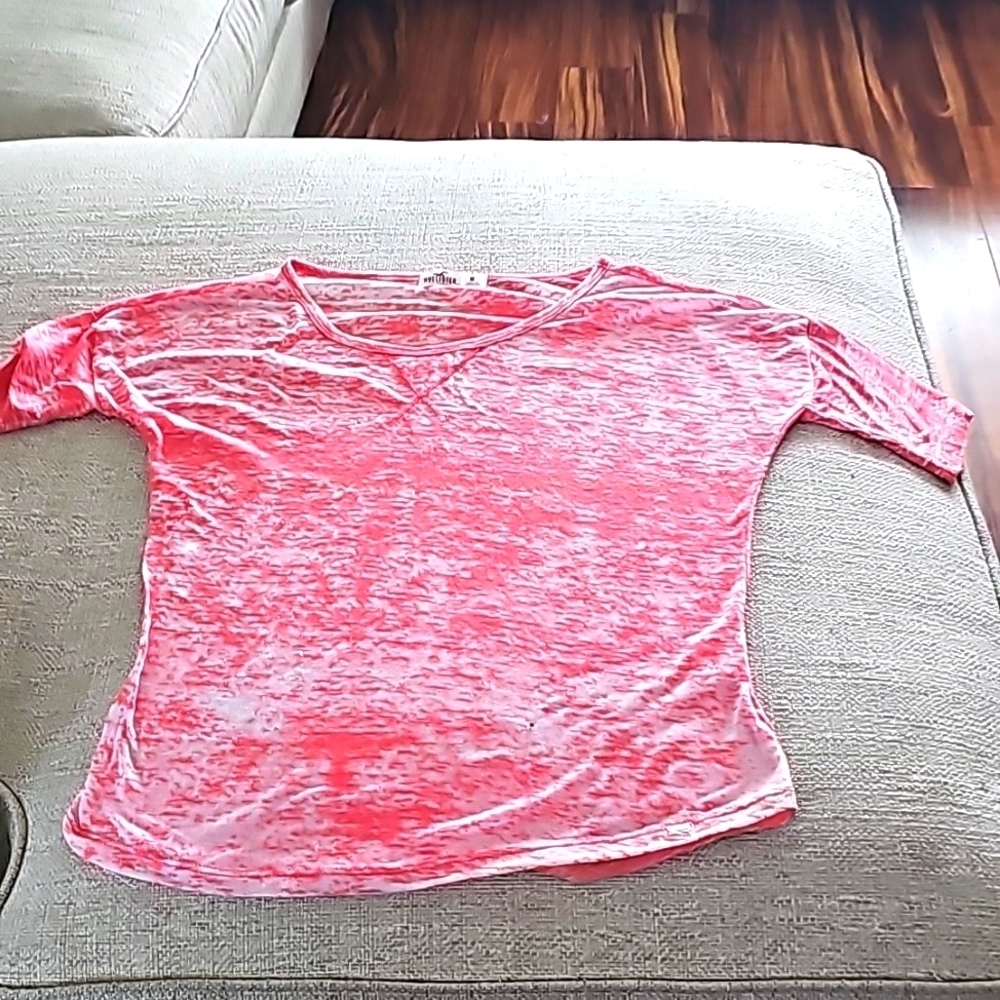 Hollister California Tee Shirt Pink/ White sz medium